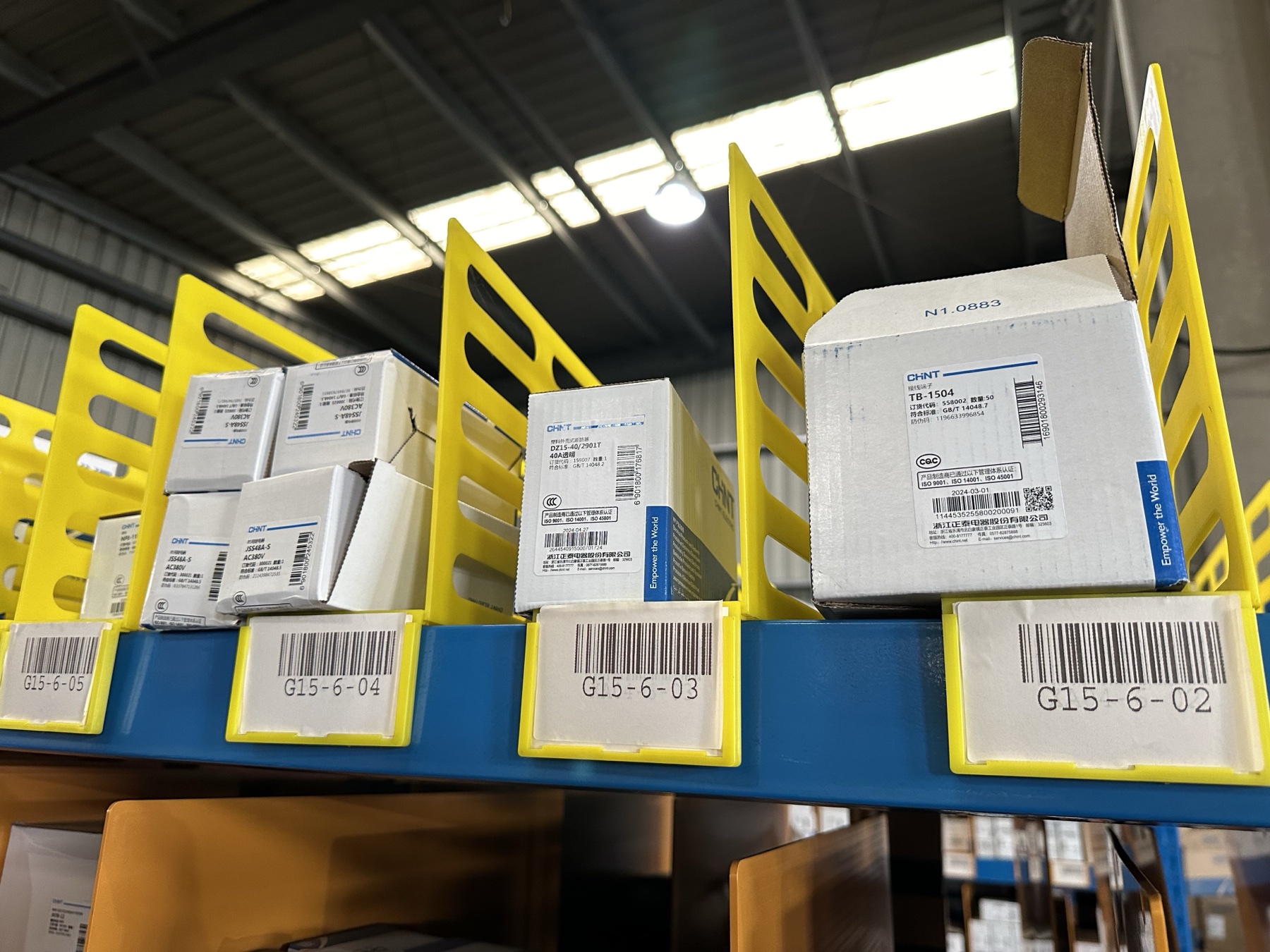 Coded warehouse locations and industrial products